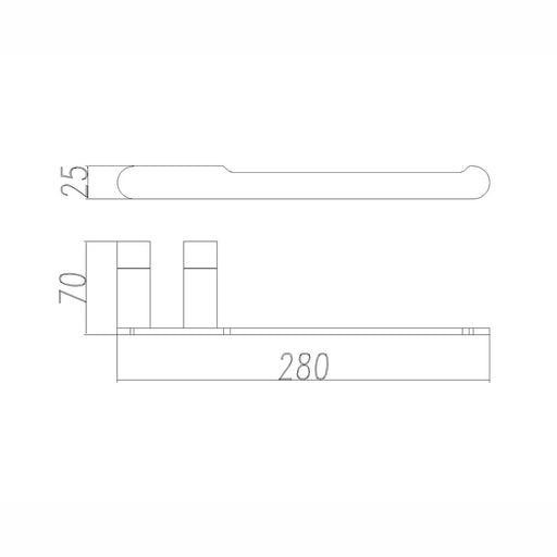Glamour Gun Metal Guest Towel Rail technical drawing