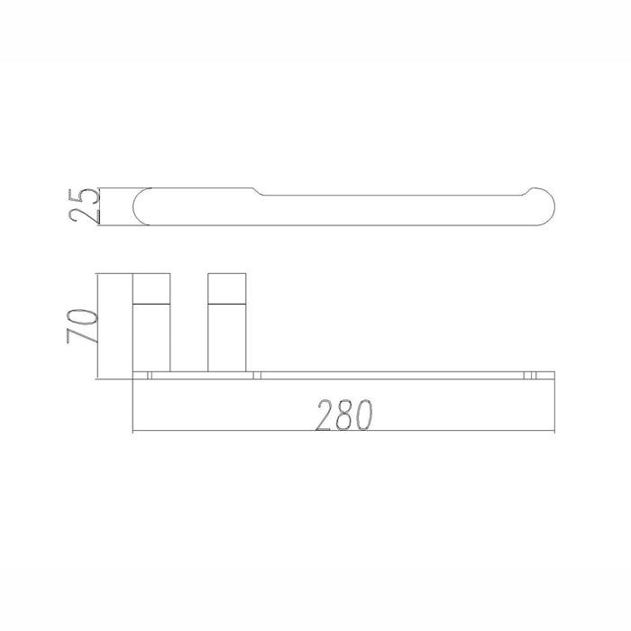 Glamour Gun Metal Guest Towel Rail technical drawing