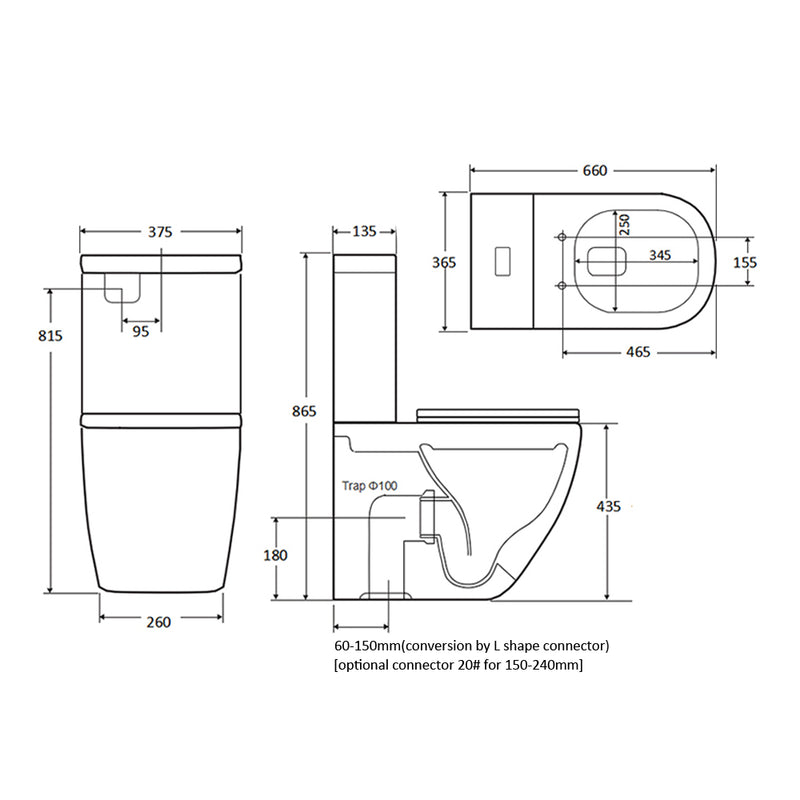 Cova Tornado Rimless Toilet Suite
