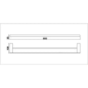 Glamour Matte Black 800mm Double Towel Rail - Acqua Bathrooms