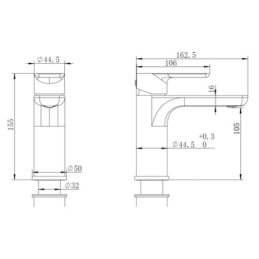 Glamour Matte Black Basin Mixer - Acqua Bathrooms