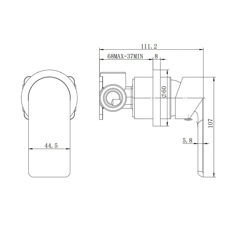 Glamour Chrome Wall Mixer Round Back Plate