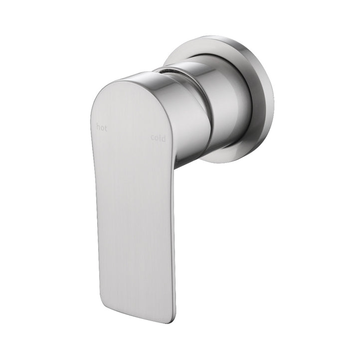 Glamour Brushed Nickel Wall Mixer Round Back Plate