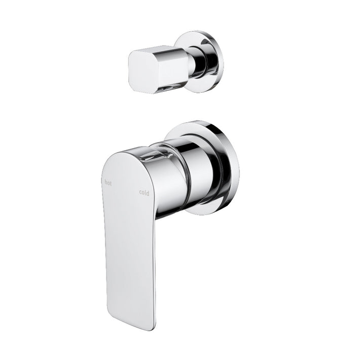 Glamour Chrome Wall Diverter Mixer - Round Back Plates