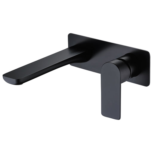 Glamour Matte Black Wall Basin Mixer & Bath Spout - Acqua Bathrooms