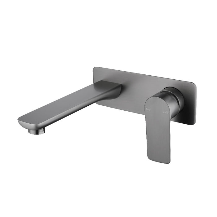 Glamour Gun Metal Wall Basin Mixer & Bath Spout
