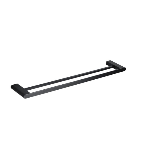 Glamour Matte Black 800mm Double Towel Rail - Acqua Bathrooms