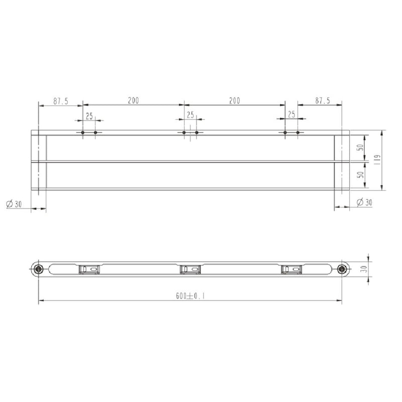 Mosman Chrome 600mm Double Towel Rail - Acqua Bathrooms
