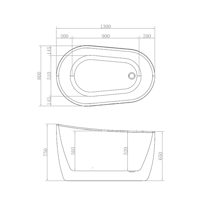 Kent 1300mm Japanese Soaking Freestanding Bath Tub