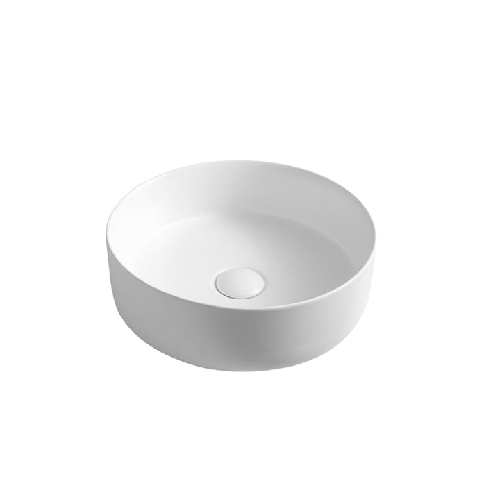 Luno 360mm Round Matte White Above Counter Basin