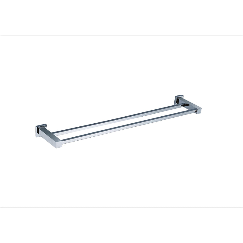 Luxury Chrome 600mm Double Towel Holder - Acqua Bathrooms