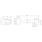 Luxury Matte Black 400mm Shower Arm - Acqua Bathrooms