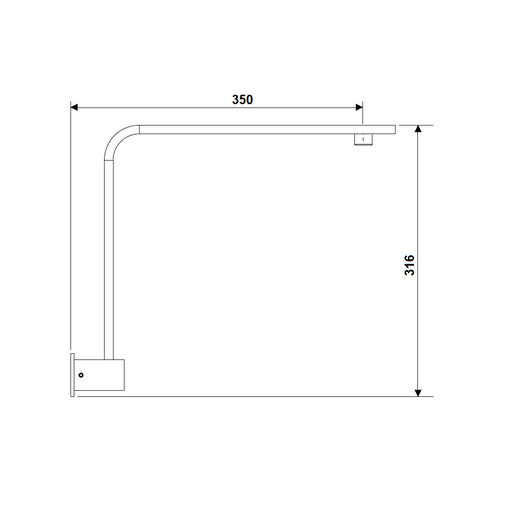 Luxury Chrome High Rise 350mm Shower Arm - Acqua Bathrooms