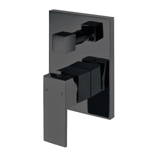 Luxury Matte Black Wall Diverter Mixer - Acqua Bathrooms