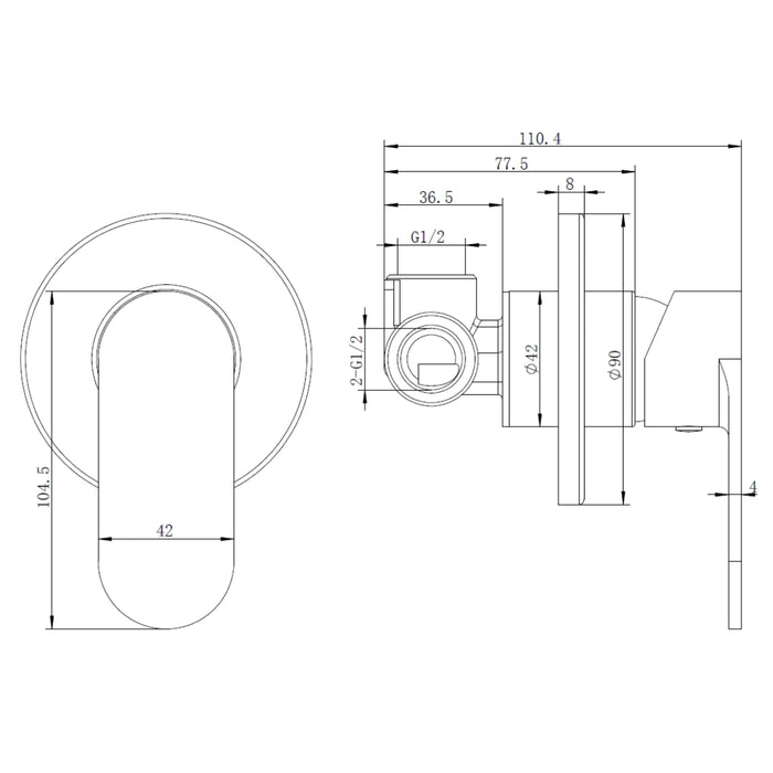 Malo Chrome Wall Mixer - Acqua Bathrooms