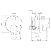 Malo Chrome Wall Diverter Mixer - Acqua Bathrooms