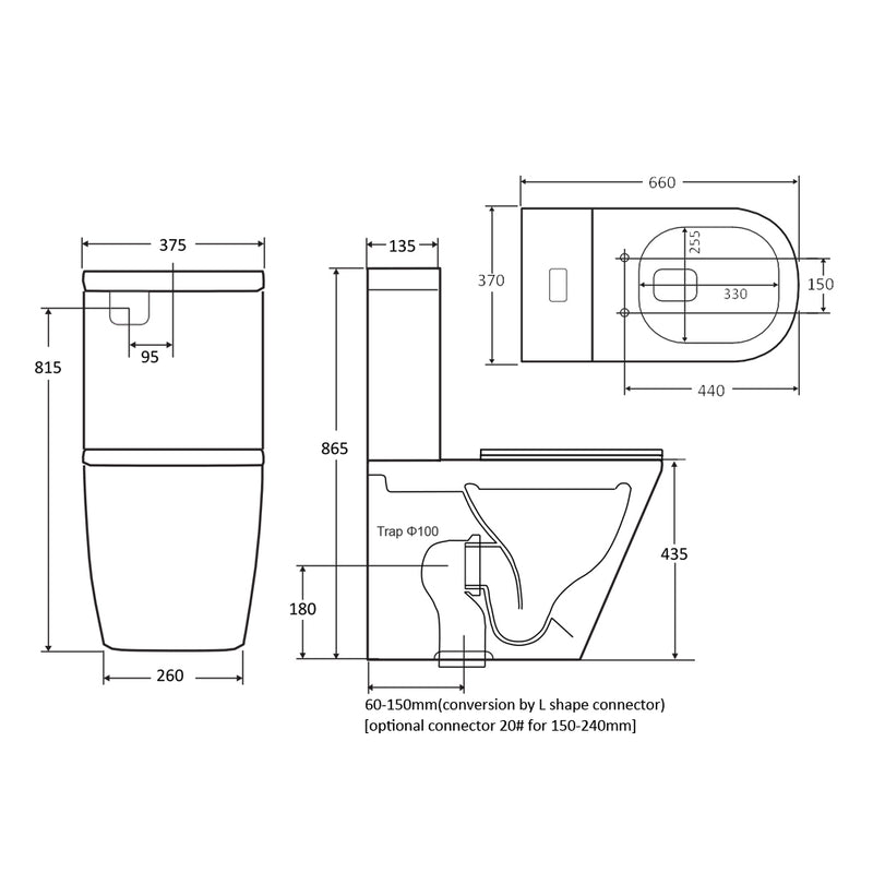 Mara Tornado Rimless Toilet Suite