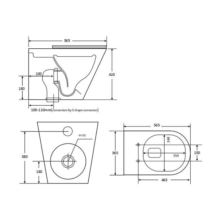 Mara Tornado Rimless In Wall Toilet Suite Pan