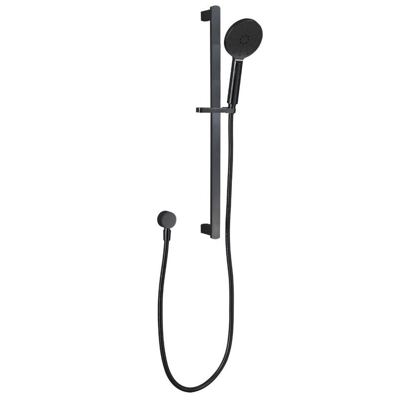 Round Matte Black Shower Rail - Acqua Bathrooms