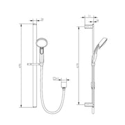 Round Matte Black Shower Rail - Acqua Bathrooms