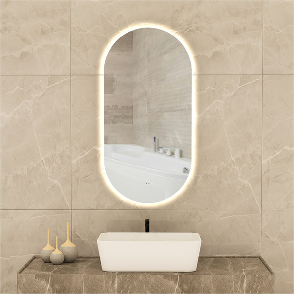 Ellia Oval Touchless 450 x 900 LED Mirror - Three Light Temperatures