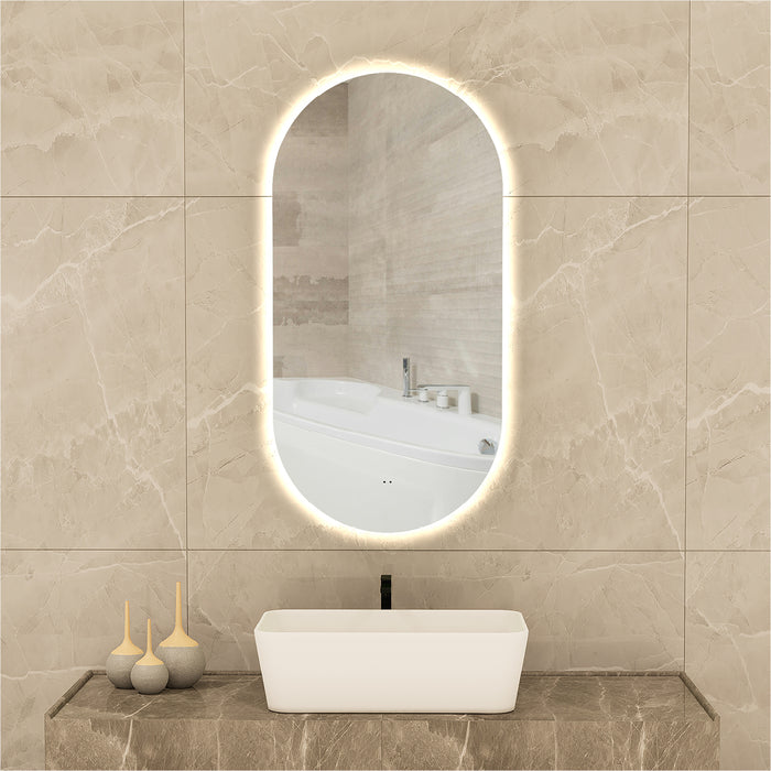 Ellia Oval Touchless 450 x 900 LED Mirror - Three Light Temperatures