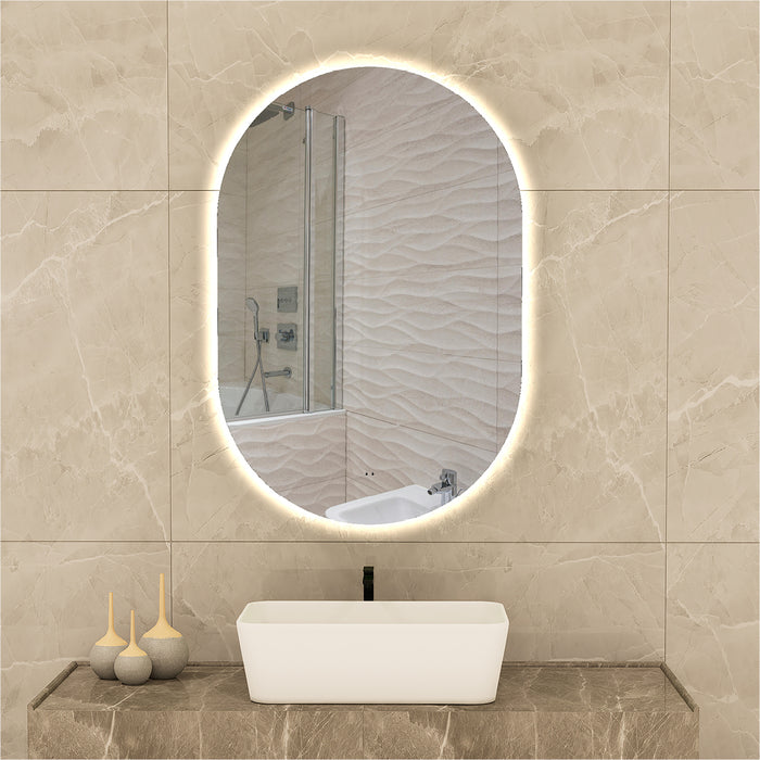 Ellia Oval Touchless 600 x 900 LED Mirror - Three Light Temperatures