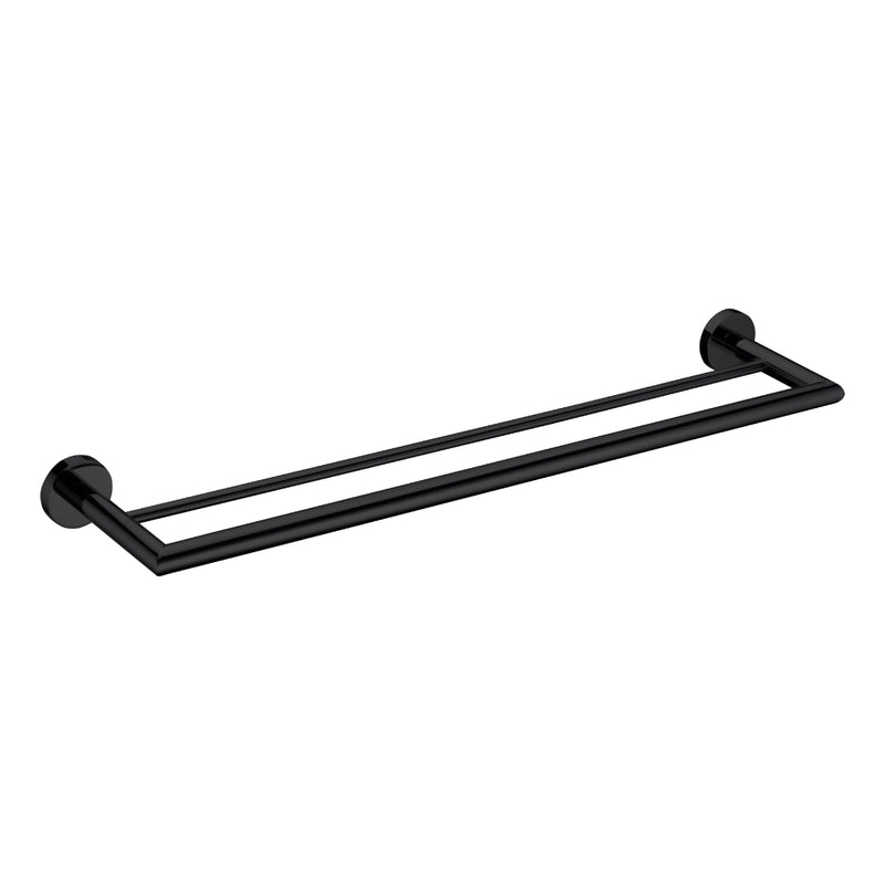 Parker Matte Black 750mm Double Towel Holder - Acqua Bathrooms