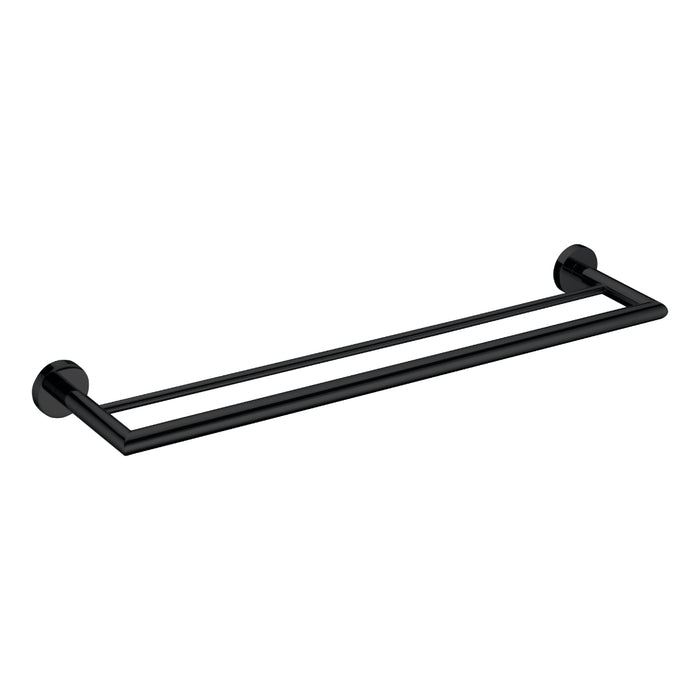 Parker Matte Black 600mm Double Towel Holder - Acqua Bathrooms