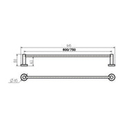 Parker Chrome 750mm Single Towel Holder - Acqua Bathrooms