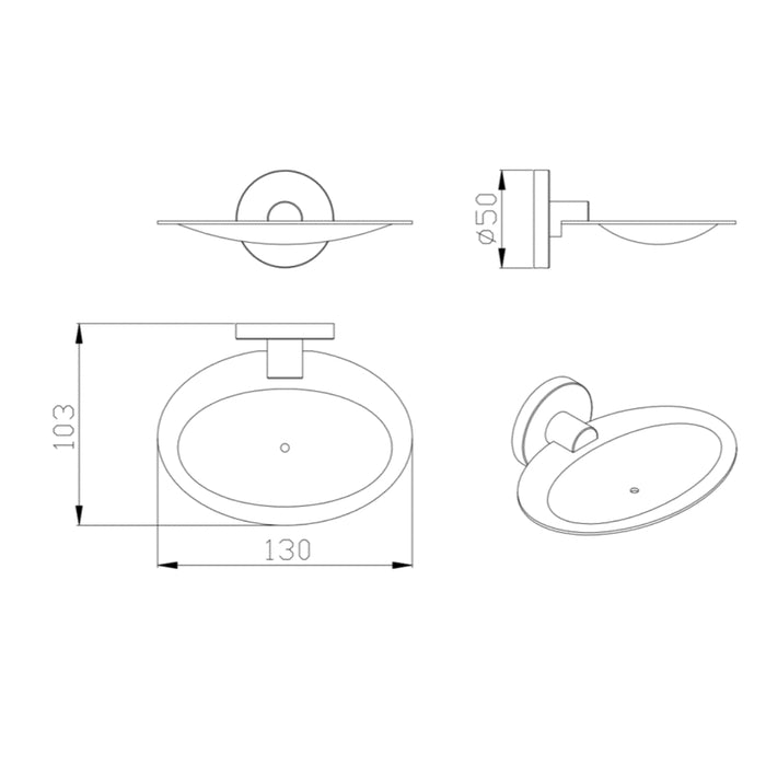 Parker Matte Black Soap Holder - Acqua Bathrooms