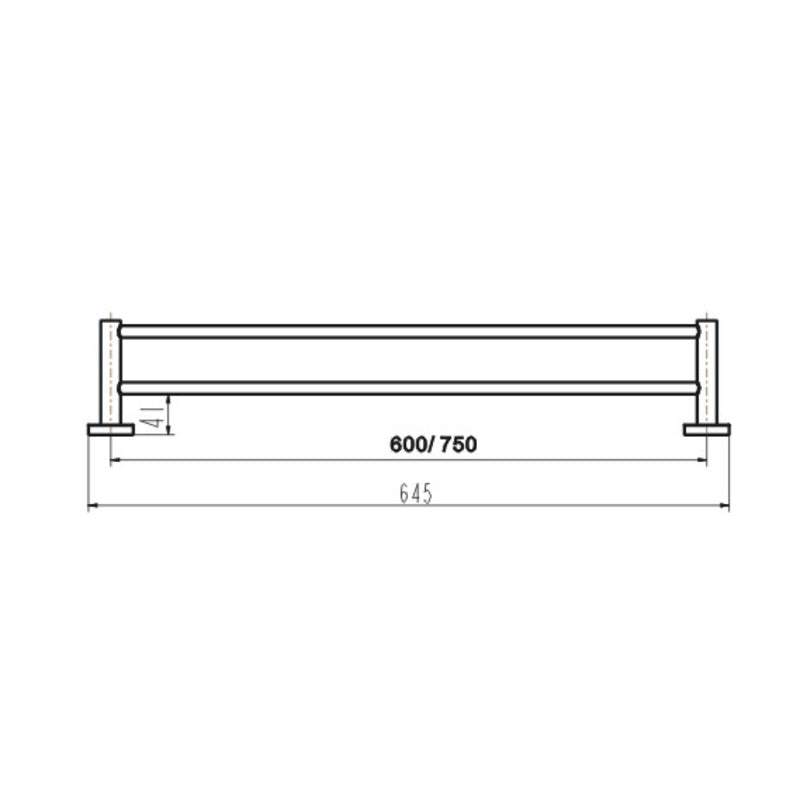 Parker Chrome 600mm Double Towel Holder - Acqua Bathrooms