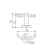 Parker Chrome Double Robe Hook - Acqua Bathrooms