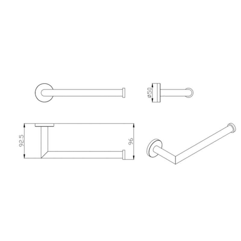Parker Matte Black Guest Towel Holder - Acqua Bathrooms