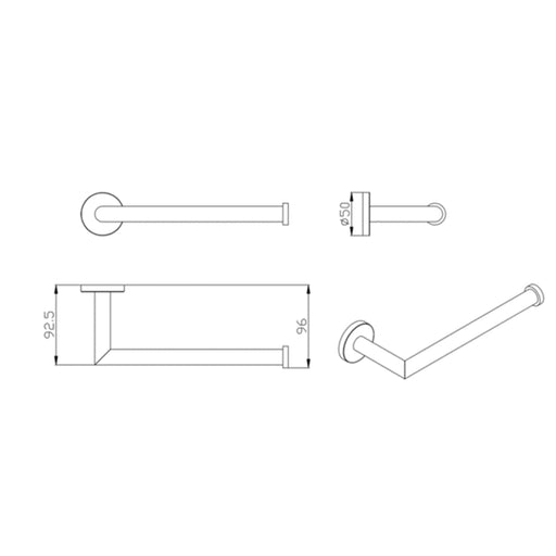 Parker Matte Black Guest Towel Holder - Acqua Bathrooms