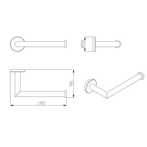 Parker Matte Black Toilet Paper Holder - Acqua Bathrooms