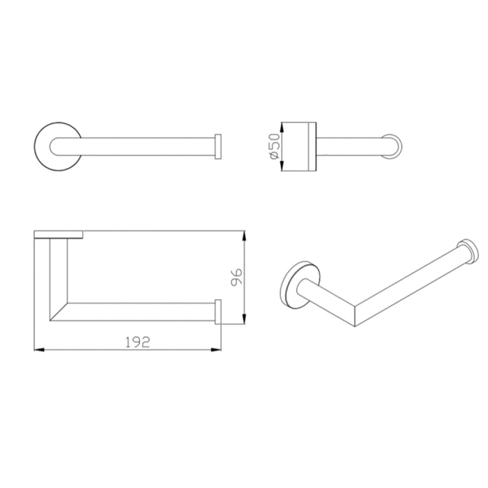 Parker Matte Black Toilet Paper Holder - Acqua Bathrooms