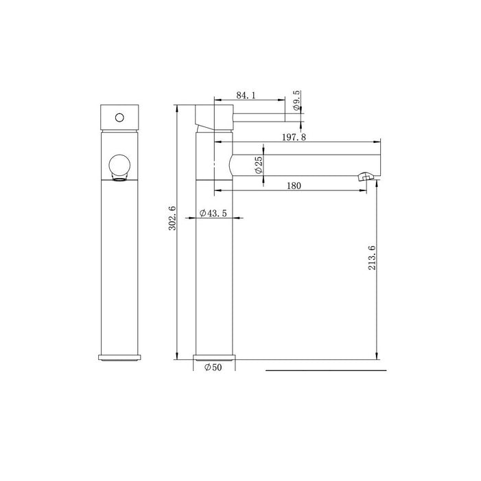 Parker Chrome Tall Basin Mixer - Acqua Bathrooms