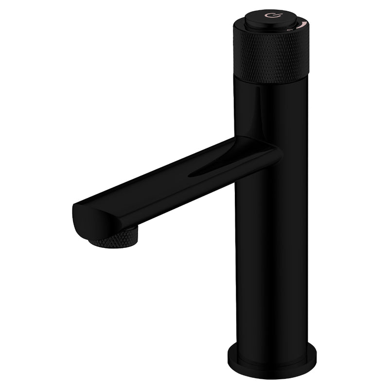 Payten Matte Black Push Basin Mixer - Acqua Bathrooms