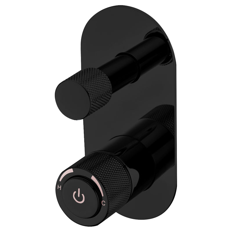 Payten Matte Black Push Wall Diverter Mixer - Acqua Bathrooms