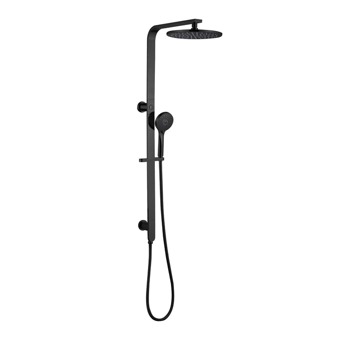 Payten Matte Black Push Multifunction Shower Rail Set - Acqua Bathrooms