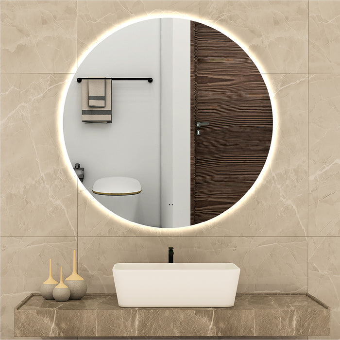 Halo Round Touchless 800 LED Mirror - Three Light Temperatures