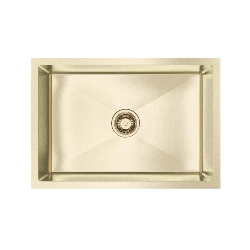 Brushed Light Gold 650 x 450 x 220mm Nano Glazed Sink