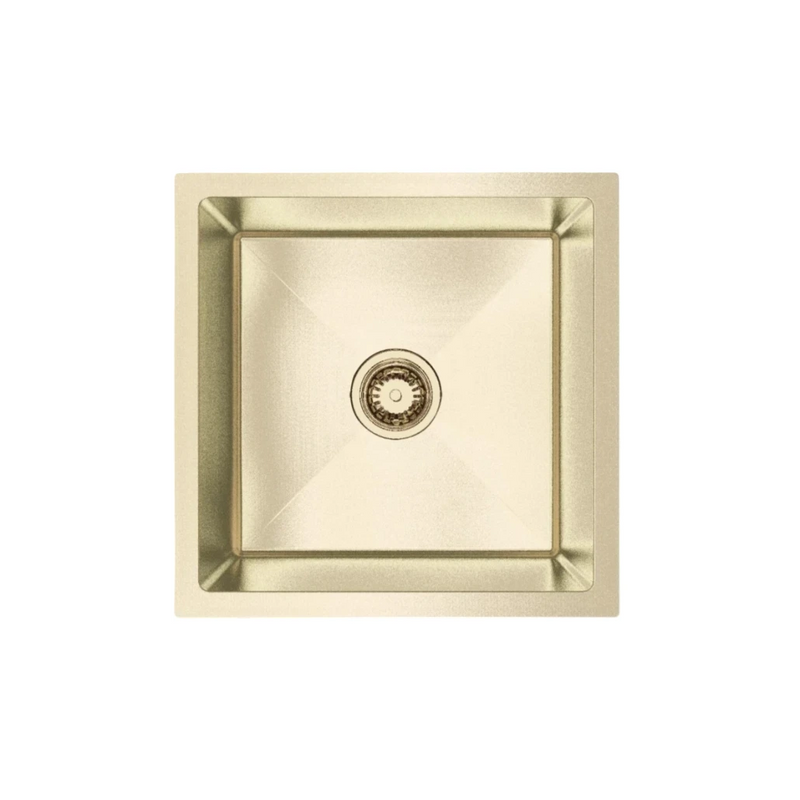 Brushed Light Gold 450 x 450 x 300mm Nano Glazed Sink - Deep Bowl