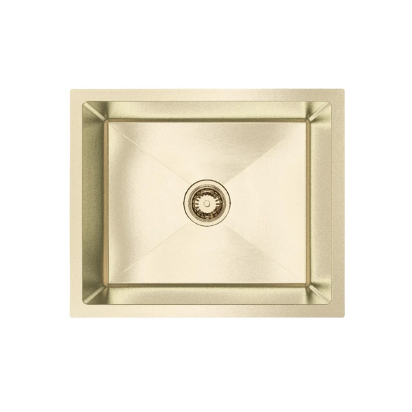 Brushed Light Gold 540 x 450 x 300mm Nano Glazed Sink - Deep Bowl