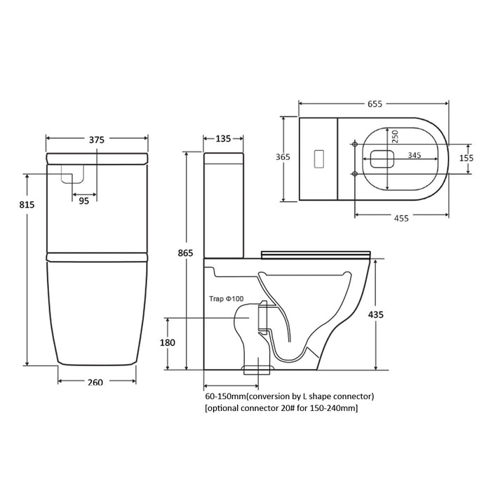Zara Tornado Rimless Toilet Suite