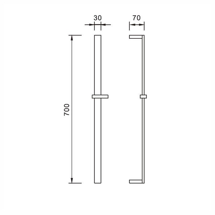 Classic Matte Black Shower Rail
