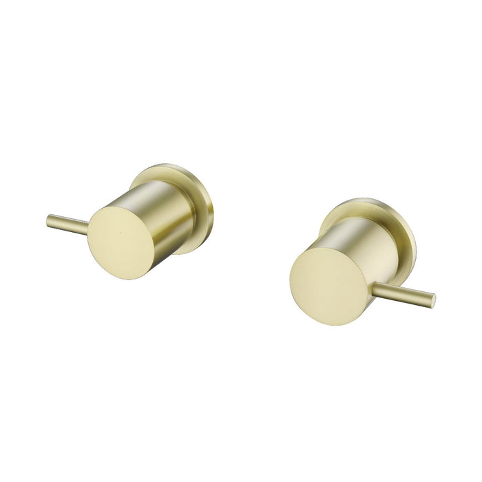 Classic Brushed Gold Pin Wall Tap Set 1/4 Turn