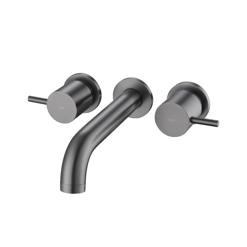 Classic Gun Metal Pin Wall Basin Set 1/4 Turn