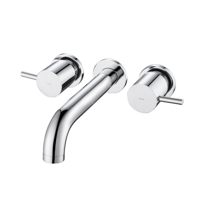 Classic Chrome Pin Wall Basin Set 1/4 Turn